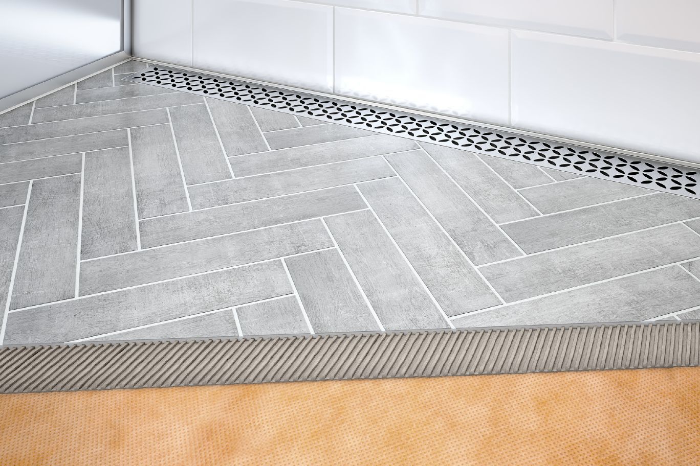 Schluter - KERDI-SHOWER-LTS Prefabricated Sloped Shower Tray with Side Outlet Position