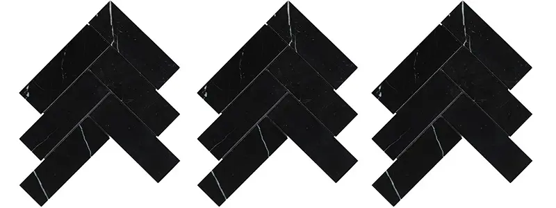 Arkia Nero Marquina Herringbone Arkia Nero Marquina Herringbone