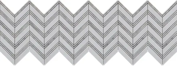 Arkia Thassos Chevron w/Carrara Trim Arkia Thassos Chevron w/Carrara Trim