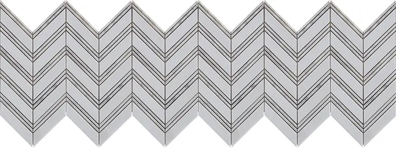 Arkia Thassos Chevron w/Carrara Trim Arkia Thassos Chevron w/Carrara Trim