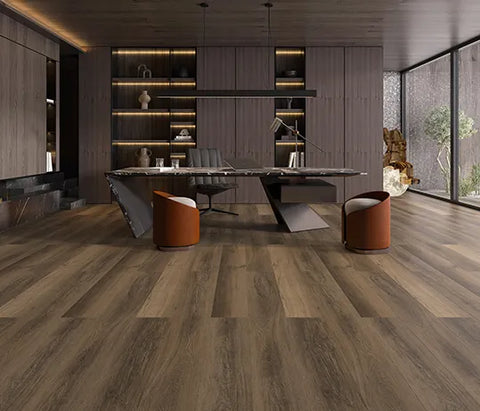 Close-up of Luxury Vinyl Plank (LVP) Flooring in Home Interior with Realistic Wood Look