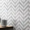 Arkia Thassos Chevron w/Carrara Trim Arkia Thassos Chevron w/Carrara Trim